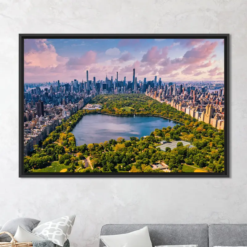 マンハッタンの街並み: エレガントなニューヨーク プリント キャンバス アート