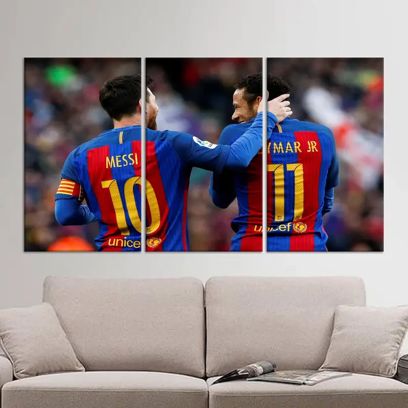 Lienzo elegante: Messi y Neymar Football Art Print