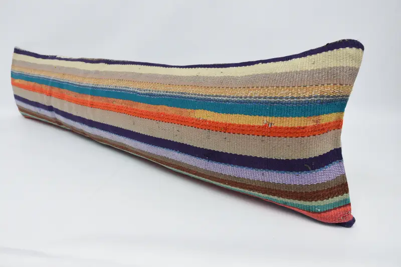 12x48 Orange Cushion Cover, Kilim Pillow, Ethnical Kilim Rug Pillow, Turkish Bench Pillow Sham, Wholesale Pillow Cover, Gift Pillow, Cushion Cover - 4