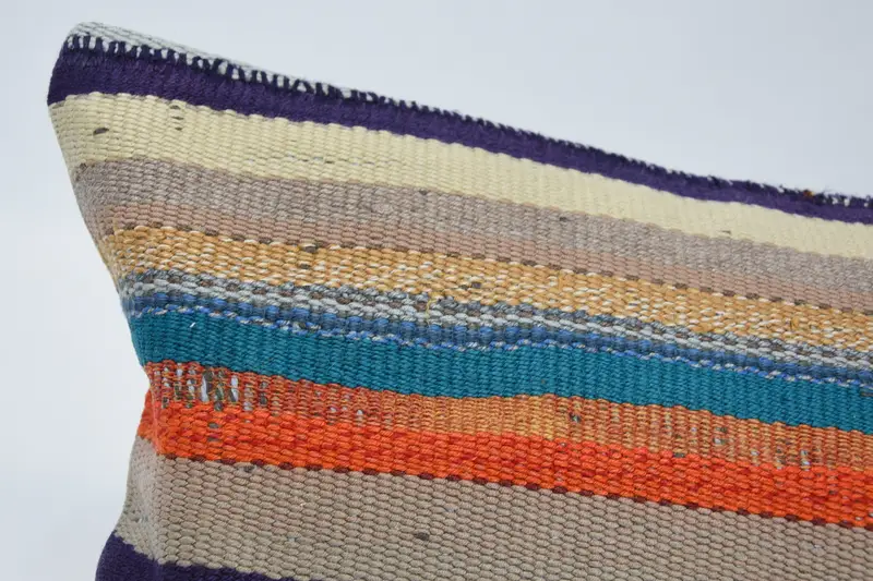 12x48 Orange Cushion Cover, Kilim Pillow, Ethnical Kilim Rug Pillow, Turkish Bench Pillow Sham, Wholesale Pillow Cover, Gift Pillow, Cushion Cover - 2