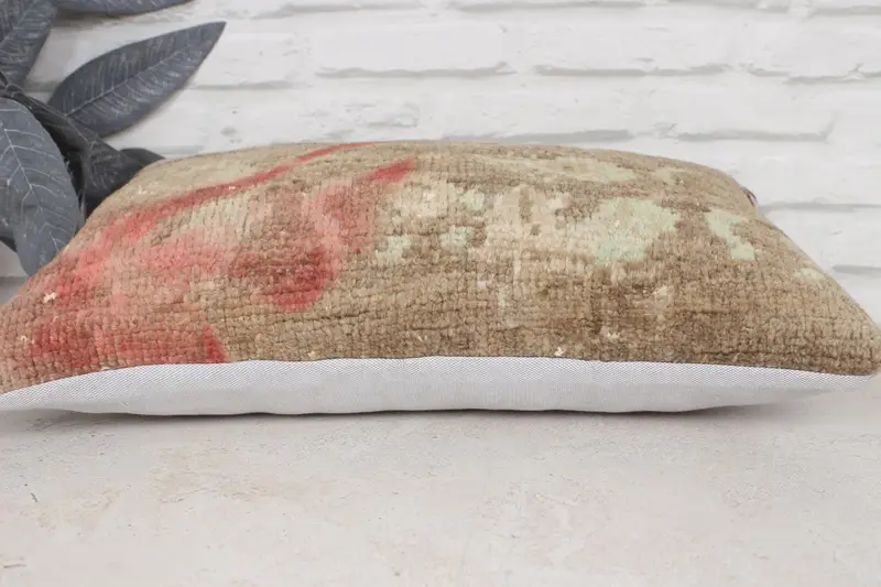Outdoor Throw Cushion Cover, Natural Pillow Sham, Vintage Kilim Pillow, Pillow for Couch, Pillow Cover, 12x20 Brown Pillow Case, Boho Pillow - 5