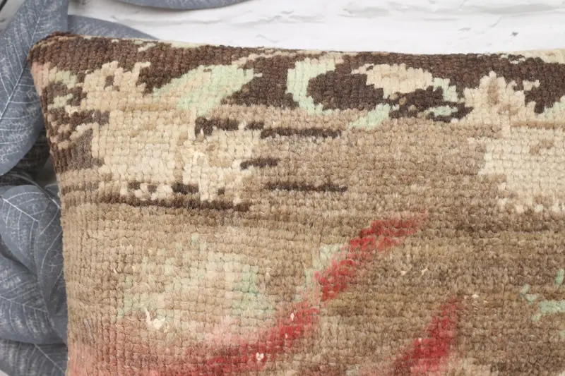 Outdoor Throw Cushion Cover, Natural Pillow Sham, Vintage Kilim Pillow, Pillow for Couch, Pillow Cover, 12x20 Brown Pillow Case, Boho Pillow - 2