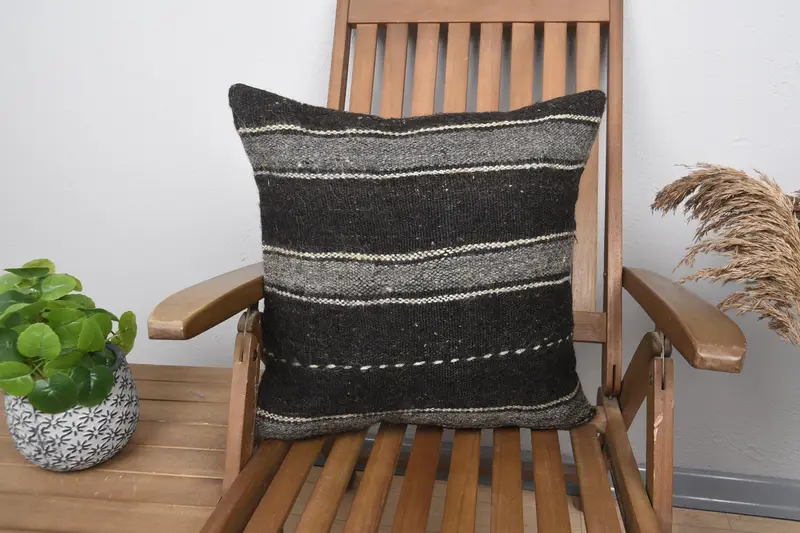Customized Pillow Sham, Home Decor Pillow, Pillow, Handwoven Pillow Cover Pillow Case, Turkish Pillow, 20x20 Brown Pillow, Pillow for Couch - 1