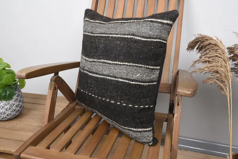 Customized Pillow Sham, Home Decor Pillow, Pillow, Handwoven Pillow Cover Pillow Case, Turkish Pillow, 20x20 Brown Pillow, Pillow for Couch - 3