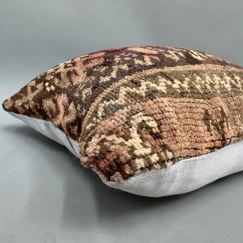 Handgefertigtes Kilim -Kissen, Vintage -Kissen, 18x18 braunes Kissenbezüge, personalisiertes Geschenkkissen Kissen Schein, Kilim -Kissen, Kissenschein - 6