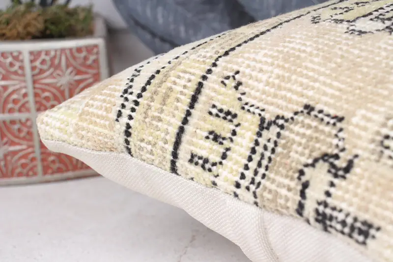 Pillow for Couch, Cushion Case, Authentic Pillow Case, Ottoman Cushion Case, 14x14 Beige Pillow Case, Turkish Pillow, Kilim Pillow, Ikat Pillow Case - 7