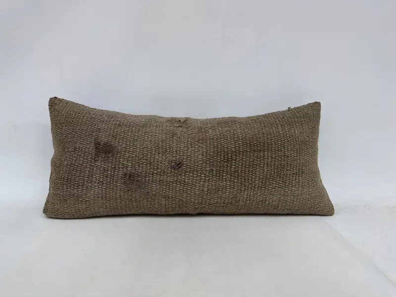 Kilim Pillow Cover, Vintage Kilim Pillow, Vintage Kilim Throw Pillow, Handwoven Pillow Cover Pillow Sham, Cushion, 16x36 Brown Pillow - 1