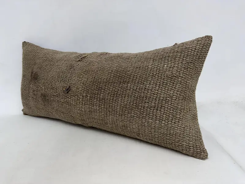 Kilim Pillow Cover, Vintage Kilim Pillow, Vintage Kilim Throw Pillow, Handwoven Pillow Cover Pillow Sham, Cushion, 16x36 Brown Pillow - 4