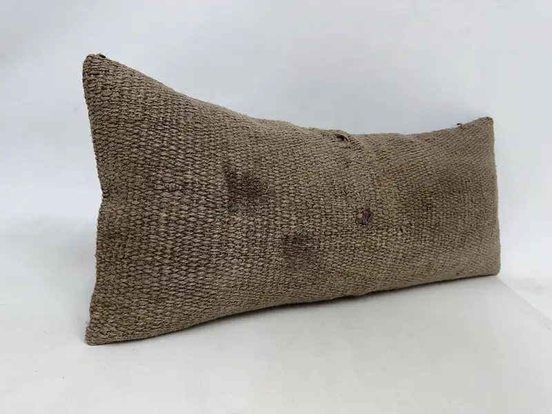 Kilim Pillow Cover, Vintage Kilim Pillow, Vintage Kilim Throw Pillow, Handwoven Pillow Cover Pillow Sham, Cushion, 16x36 Brown Pillow - 3