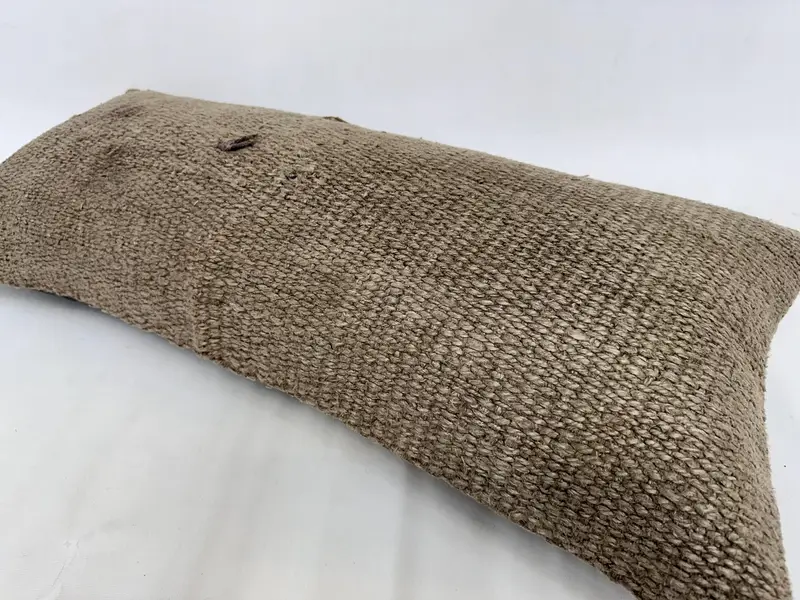 Kilim Pillow Cover, Vintage Kilim Pillow, Vintage Kilim Throw Pillow, Handwoven Pillow Cover Pillow Sham, Cushion, 16x36 Brown Pillow - 6