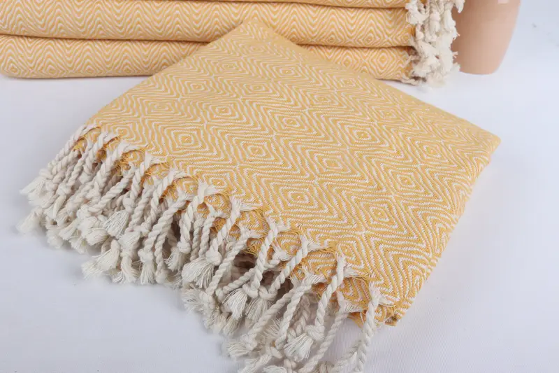 Wedding Gift For Bride, Quick-Dry Beach Towel, Wedding Gift, Bachelorette Party Gifts, Gym Towel, Spa Towel, 70x40 Cotton Zigzag Diamond Towel - 5