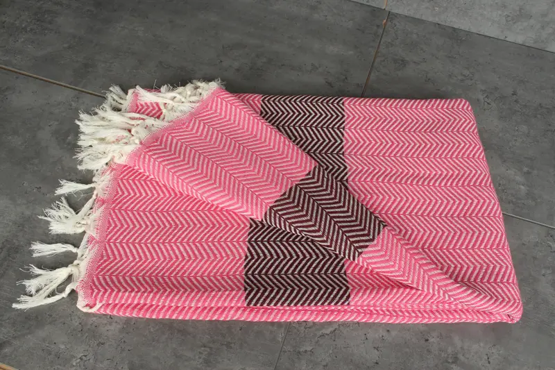 Turkish Bedcover, Personalized Blanket, Tablecloth, 84x80 Cotton Chevron Towel, Turkish Beach Blanket, Shower Curtain, Unique Gift, Monogram Blanket - 3