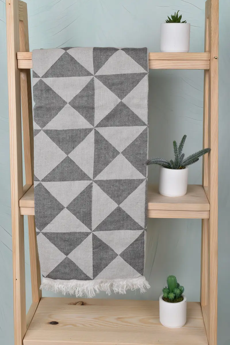 Gift for Coworker Brown Geometric Towel 40x71 Inches