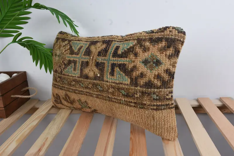 Traditional Cushion Cover, Chair Pillow Sham, Turkish Pillow, Boho Pillow Sham Cover, 12x20 Red Cushion, Cushion Cover, Home Decor Pillow - 5