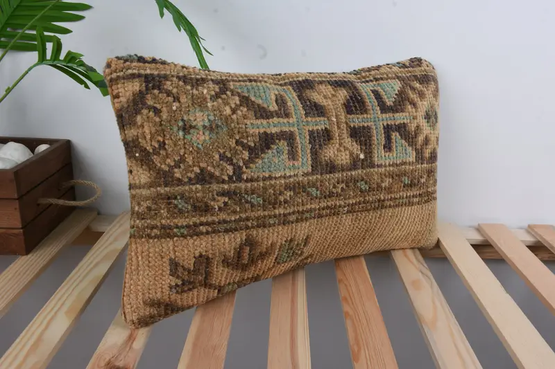 Traditional Cushion Cover, Chair Pillow Sham, Turkish Pillow, Boho Pillow Sham Cover, 12x20 Red Cushion, Cushion Cover, Home Decor Pillow - 4