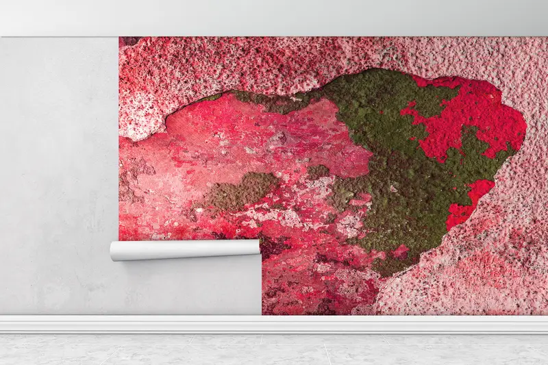 Modern Wall Decor, Old Wall Plaster Wall Painting, Vintage Wall Wall Painting, Pink Wall Painting, Old Plaster Wall Paper, - 4