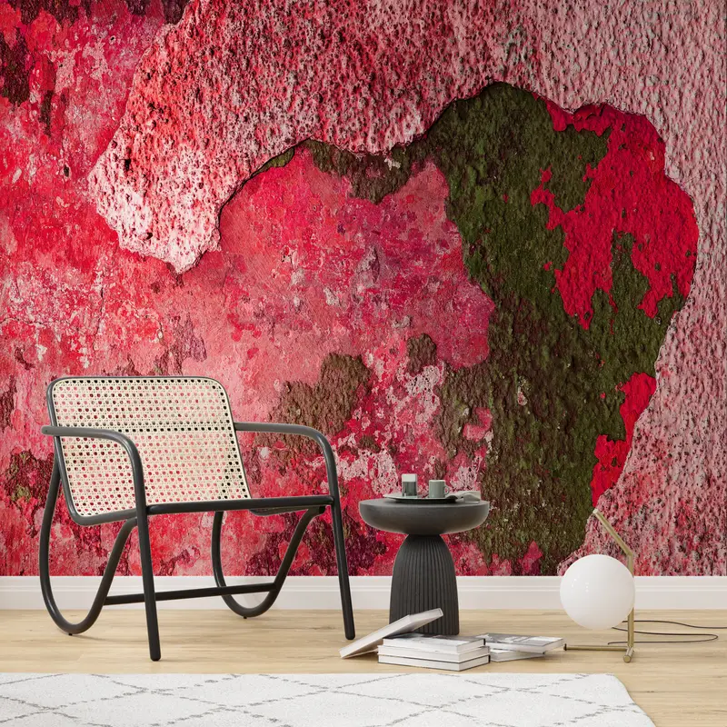 Modern Wall Decor, Old Wall Plaster Wall Painting, Vintage Wall Wall Painting, Pink Wall Painting, Old Plaster Wall Paper, - 7
