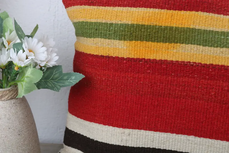 Kilim Pillow Cover, Patio Cushion Cover, Boho Pillow, Wholesale Cushion Case, Pillow Cover, 12x24 Red Pillow Sham, Pillow for Couch - 3