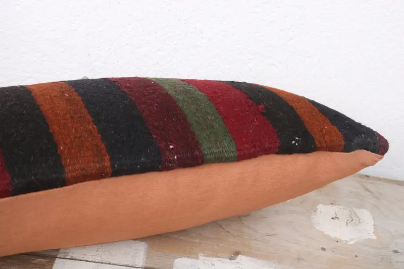 Ethnical Kilim Rug Pillow, Home Decor Pillow, Pillow Case, Bohemian Cushion Cushion Cover, Boho Pillow, 8x16 Green Pillow Cover - 6