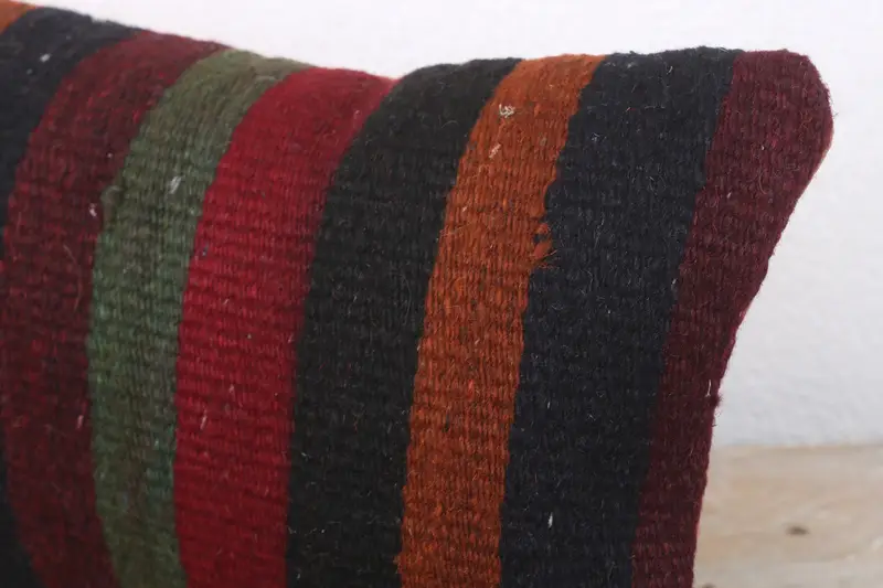 Ethnical Kilim Rug Pillow, Home Decor Pillow, Pillow Case, Bohemian Cushion Cushion Cover, Boho Pillow, 8x16 Green Pillow Cover - 5