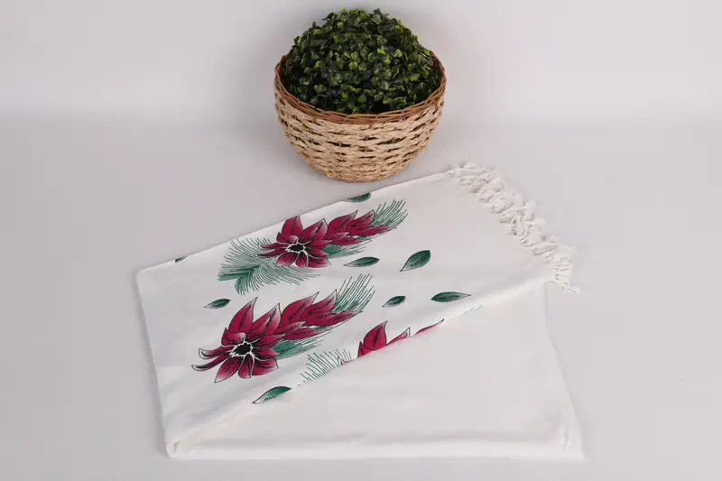Absorbent towel, Luxury Beach Towel, Quick-dry peshtemal, 70x40 Cotton Floral Patterned Towel, Quick-Dry Beach Towel, Wedding For Favor, Scarf Towel - 5