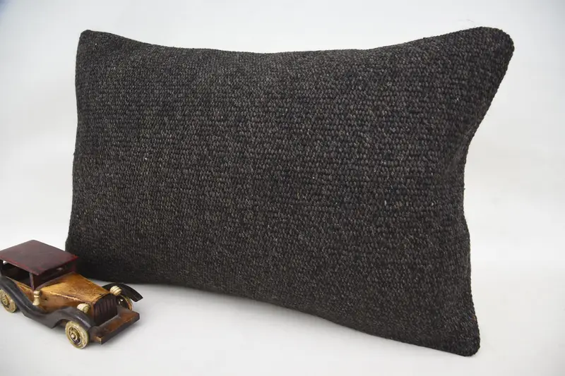 Handmade Kilim Cushion, Indoor Pillow Sham, Kilim Pillow Cover, Pillow for Couch, Boho Throw Cushion Case, 16x24 Brown Pillow, Pillow - 3