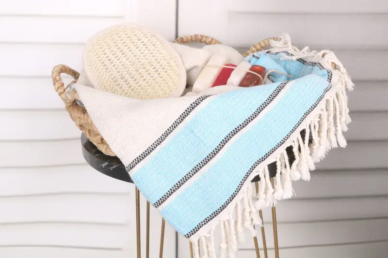 Custom Beach Towel, Personalized Gift For Him, Absorbent Turkish towel, Hammam towel, 70x36 Linen Striped Towel, Bachelorette Beach Towel - 2