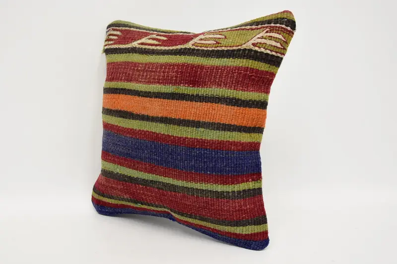 Kilim Pillow, Pet Cushion, Antique Pillows, Kilim Cushion Sham, Handwoven Cushion Case, Lounge Throw Cushion, 12x12 Red Pillow, Pillow Cover - 4