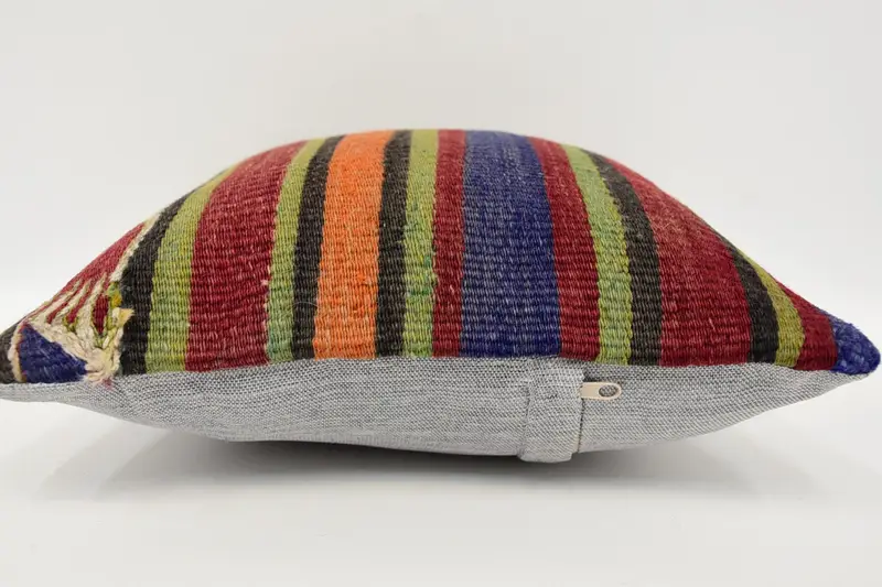 Kilim Pillow, Pet Cushion, Antique Pillows, Kilim Cushion Sham, Handwoven Cushion Case, Lounge Throw Cushion, 12x12 Red Pillow, Pillow Cover - 5