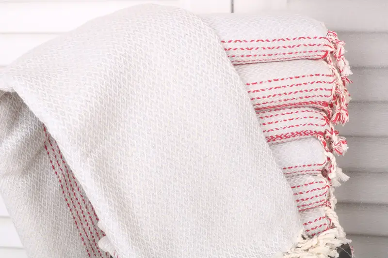 Monogram Beach Towel Light Gray Cotton 40x71 Inches