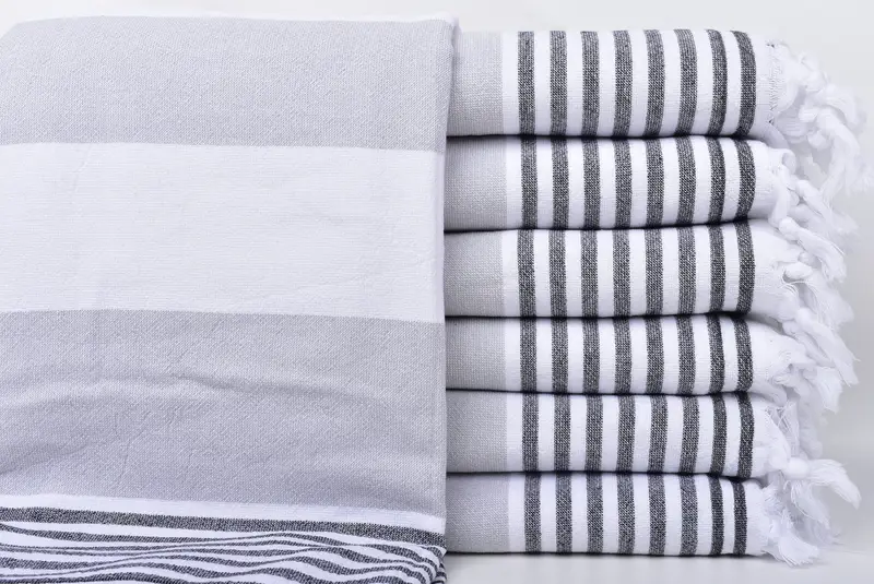 Travel Towel, Personalized Towel, Soft and absorbent Turkish towel, Handmade Gift, Handmade Gift, Bachelor Gifts, 68x36 Cotton Striped Terry Towel - 1