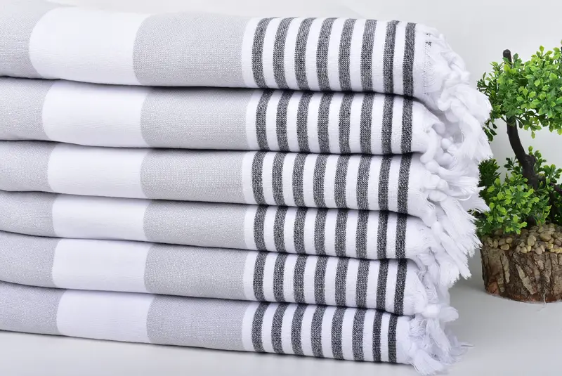 Travel Towel, Personalized Towel, Soft and absorbent Turkish towel, Handmade Gift, Handmade Gift, Bachelor Gifts, 68x36 Cotton Striped Terry Towel - 3