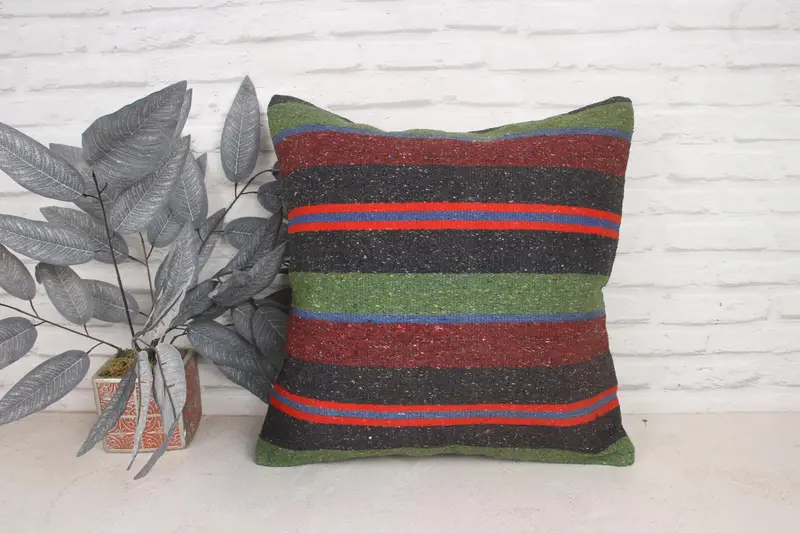 20x20 Green Pillow Case, Pillow for Sofa, Kilim Cushion Sham, Cushion, Luxury Pillow Case, Antique Pillows, Office Chair Cushion Cover - 1