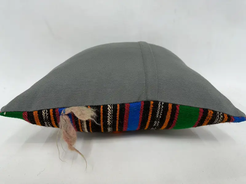 Vintage Kilim Pillow, Toss Pillow Cover, Boho Chic Cushion Cover, 18x18 Green Pillow Case, Pillow for Couch, Pillow Case, Ethnical Kilim Rug Pillow - 7