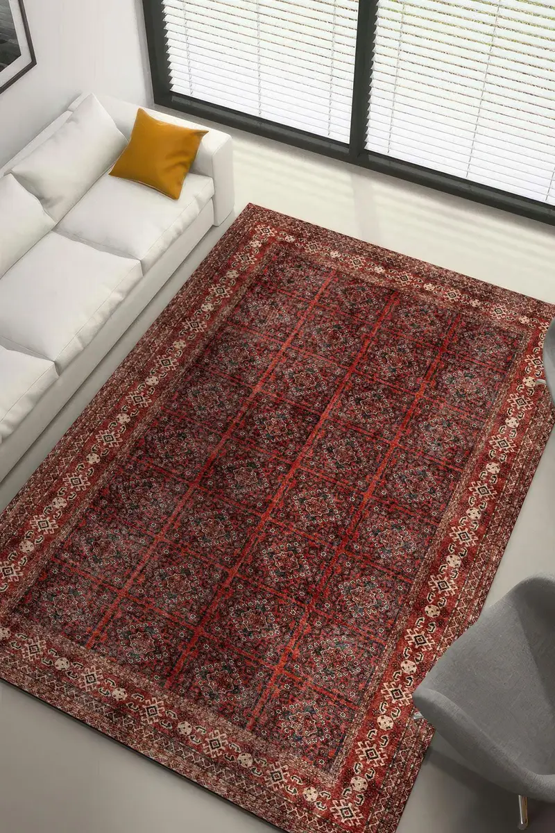 エレガントなプリントラグ：モダンなデザイン、柔らかい生地、ユニークなパターン。