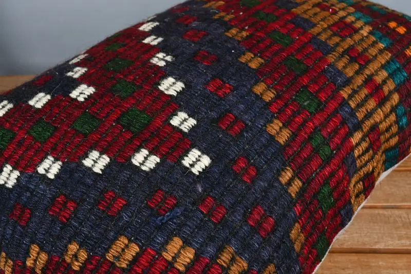 Handwoven Pillow Cover Cushion, Garden Pillow Cover, Pillow Case, 16x24 Red Pillow Cover, Kilim Cushion Sham, Boho Pillow, Home Decor Pillow - 3