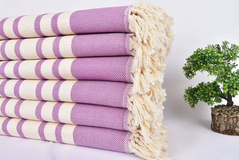 Personalized Gifts, Bridesmaid Gifts, Wedding Anniversary Gift, 96x80 Cotton Herringbone Towel, Organic Throw, Wedding Gift, Wedding Favors - 3