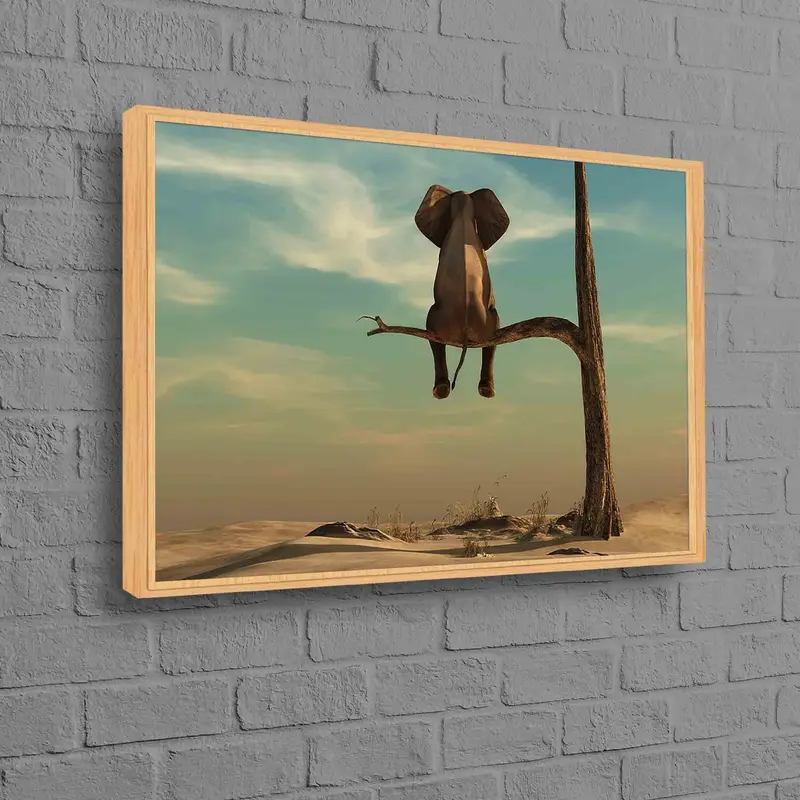 モダンな超現実的な象の木のキャンバス プリント - 抽象的なエレガンス