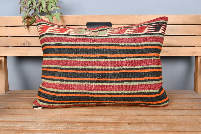 Handwoven Pillow Cover Pillow Sham, 20x28 Red Cushion Case, Interior Designer Pillow, Vintage Kilim Pillow, Kilim Pillow Cover, Pillow - 6