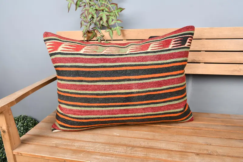 Handwoven Pillow Cover Pillow Sham, 20x28 Red Cushion Case, Interior Designer Pillow, Vintage Kilim Pillow, Kilim Pillow Cover, Pillow - 1