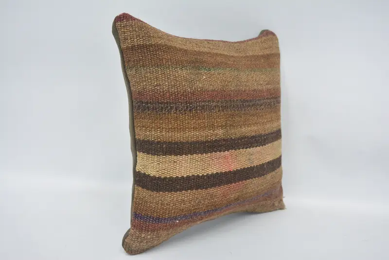Pillow for Sofa, Bed Pillow Case, Kilim Cushion Sham, Vintage Kilim Pillow Pillow Sham, Pillow Sham, 12x12 Brown Cushion Case, Antique Pillows - 3