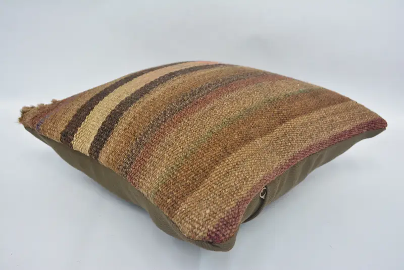 Pillow for Sofa, Bed Pillow Case, Kilim Cushion Sham, Vintage Kilim Pillow Pillow Sham, Pillow Sham, 12x12 Brown Cushion Case, Antique Pillows - 6