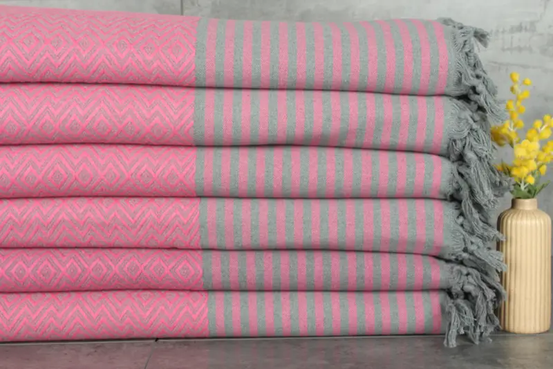 Bachelorette Party Fuchsia Cotton Blanket Personalized Gift, 79x103 Inches