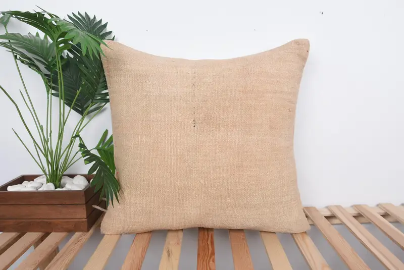 Pillow for Sofa, Throw Kilim Pillow, Car Cushion Case, Pet Cushion Case, Kilim Cushion Sham, Pillow Cover, Armchair Pillow Cover, 24x24 Beige Pillow - 1