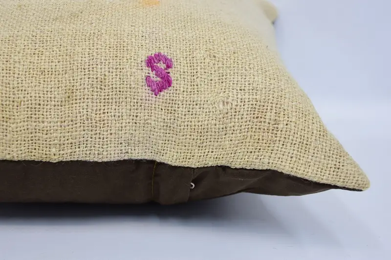 Yoga Cushion, Cushion Cover, 16x16 Beige Pillow Sham, Kilim Pillow Cover, Bolster Pillow Cover, Turkish Pillow, Ethnical Kilim Rug Pillow - 5