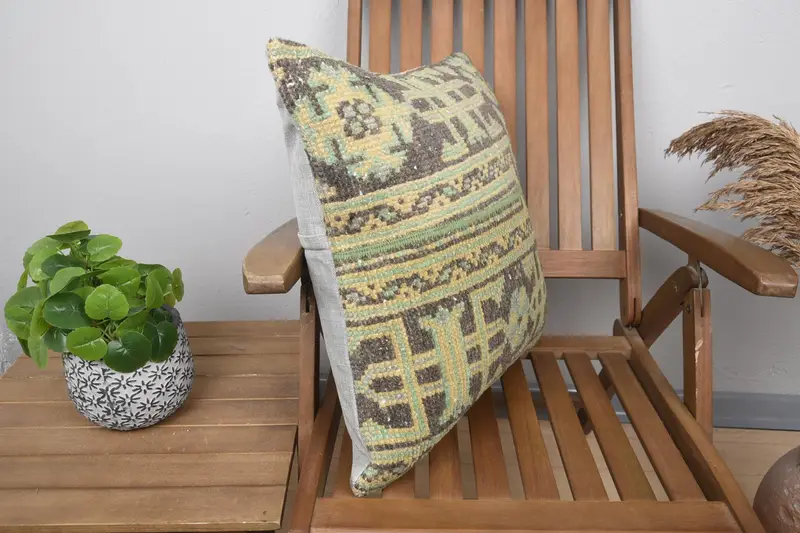 Antique Pillows, Handmade Kilim Cushion, Cushion, Pillow for Sofa, Muted Cushion Cover, Sofa Bolster Cushion Case, 20x20 Brown Pillow - 2