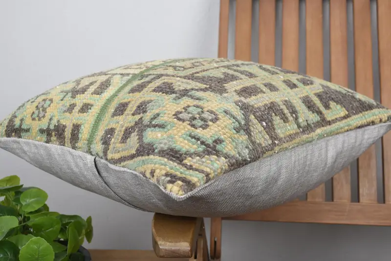 Antique Pillows, Handmade Kilim Cushion, Cushion, Pillow for Sofa, Muted Cushion Cover, Sofa Bolster Cushion Case, 20x20 Brown Pillow - 6