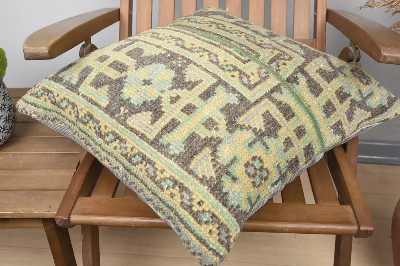 Antique Pillows, Handmade Kilim Cushion, Cushion, Pillow for Sofa, Muted Cushion Cover, Sofa Bolster Cushion Case, 20x20 Brown Pillow - 4