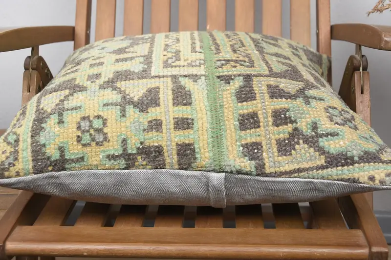 Antique Pillows, Handmade Kilim Cushion, Cushion, Pillow for Sofa, Muted Cushion Cover, Sofa Bolster Cushion Case, 20x20 Brown Pillow - 5