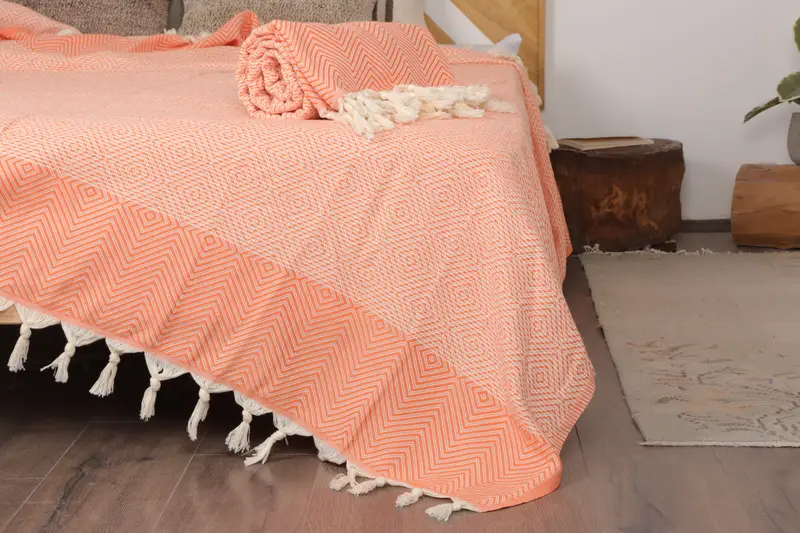 Turkish Throw Blanket, Personalize Gift, Beach Wedding Favor, Bachelorette Gifts, 92x80 Cotton Diamond Towel, Housewarming Gift, Throw Blanket - 1